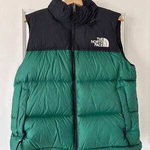 The North Face Emerald and Black Puffer Vest